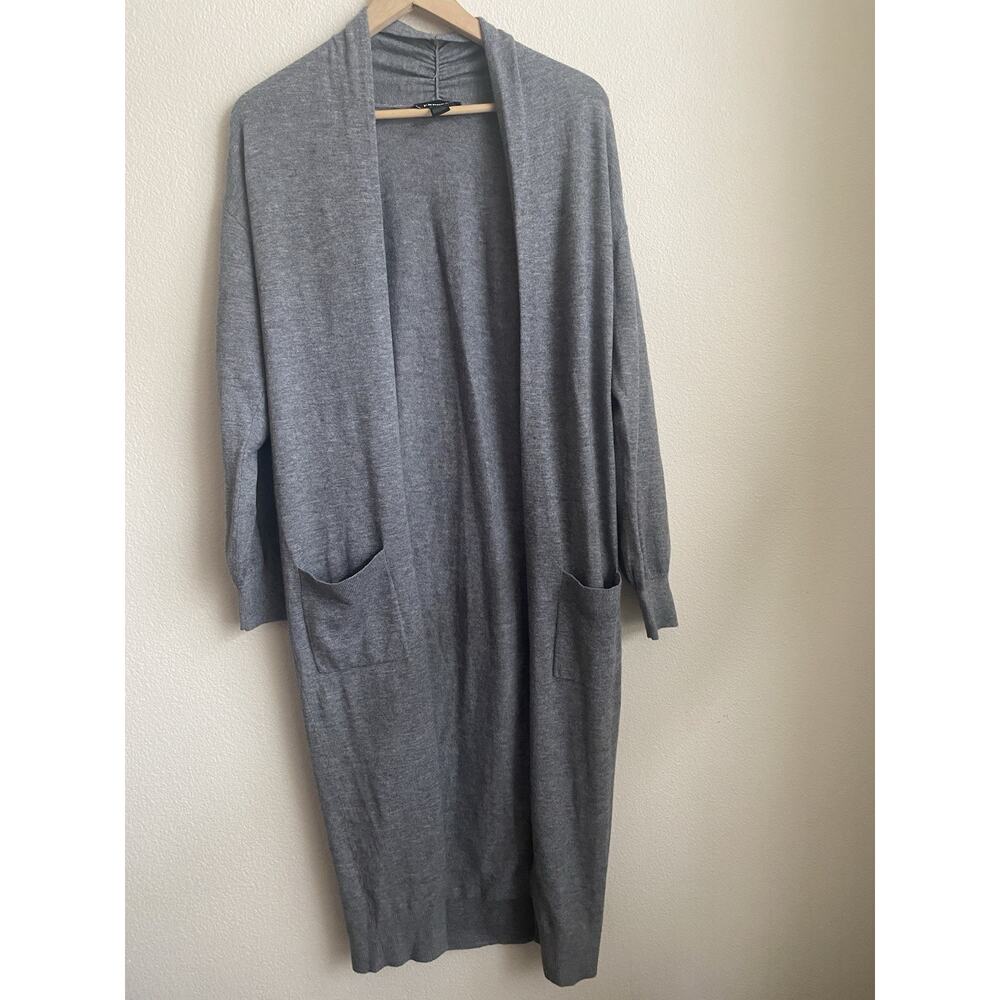 Express Wool Blend Open Front Duster Carigan Sweater Womens XS Gray - Picture 2 of 7